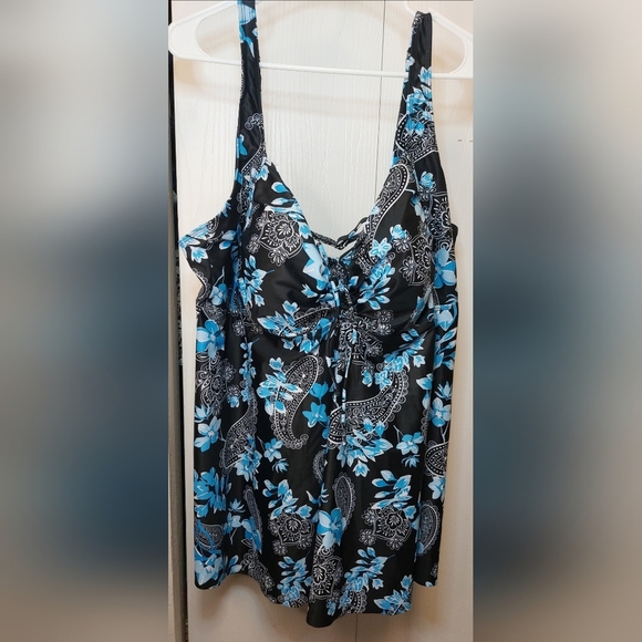 Colorful Swimsuit Top Size 24 Summer Swimwear Resort Beach Swimsuit Boho Tankini - Picture 2 of 7